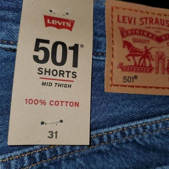 Levis 501 high rise Raw Hem Mom Denim jean shorts plus size 16W new!!! - Picture 6 of 9